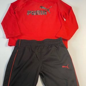 NWT Puma Infant Boy Sweatshirt And Track Joggers Size: 18M Color: Red\Black